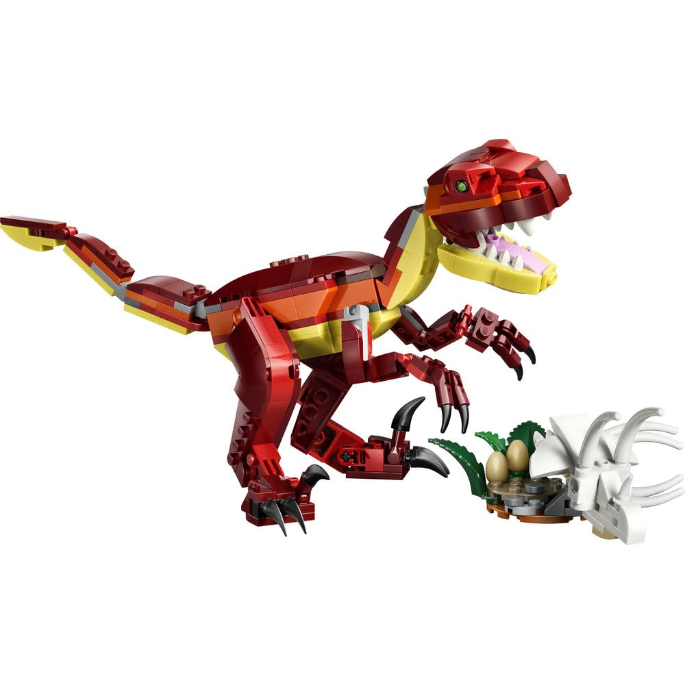 LEGO Creator 3 w 1 Groźny dinozaur, trzy opcje budowania: welociraptor, stegozaur lub pterozaur, zabawka konstrukcyjna dla chłopca i dziewczynki, prezent dla dzieci w wieku od 8 lat 31379