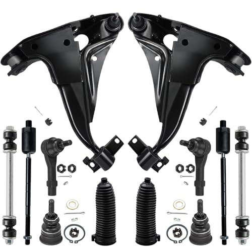 Image of Detroit Axle - 4.0L 12pc Front End Kit for 2002-2003 Ford Explorer Mercury Mountaineer, 2 Lower Control Arms w /Ball Joint 2 Sway Bars 2 Upper Ball Joints 4 Inner Outer Tie Rods 2 Boots Replacement
