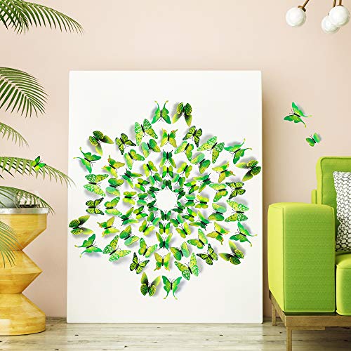 24 adhesivos de mariposas 3D removibles para pared miniatura 3