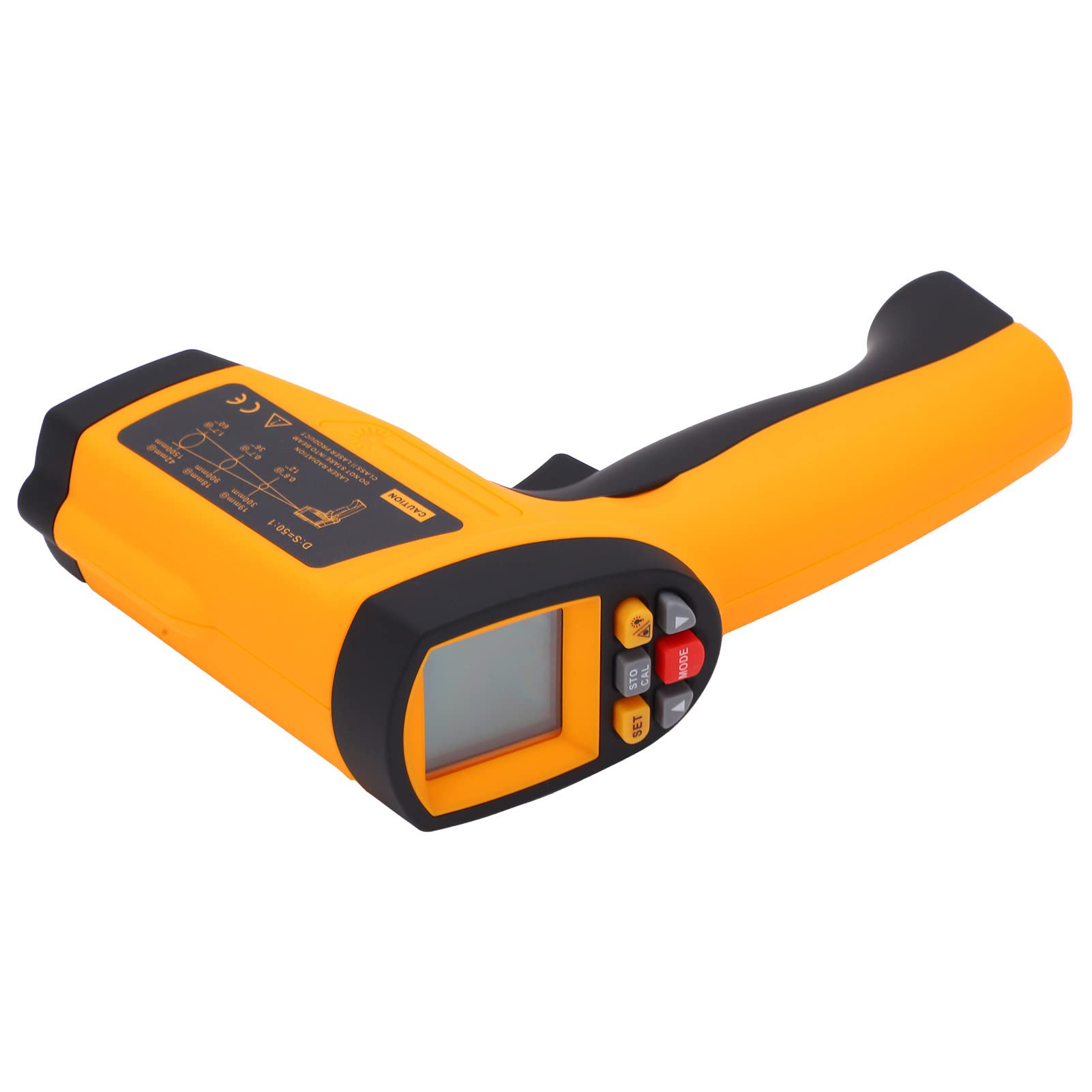 GM1651 Termómetro de mano infrarrojo sin contacto con posicionamiento láser de un solo punto y retroiluminación LCD para uso industrial - Rango de 30 a 1650 grados Celsius -