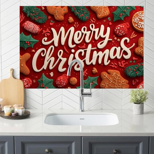 Image of Christmas Gingerbread Backsplash Peel and Stick, 35.4x23.6 in
