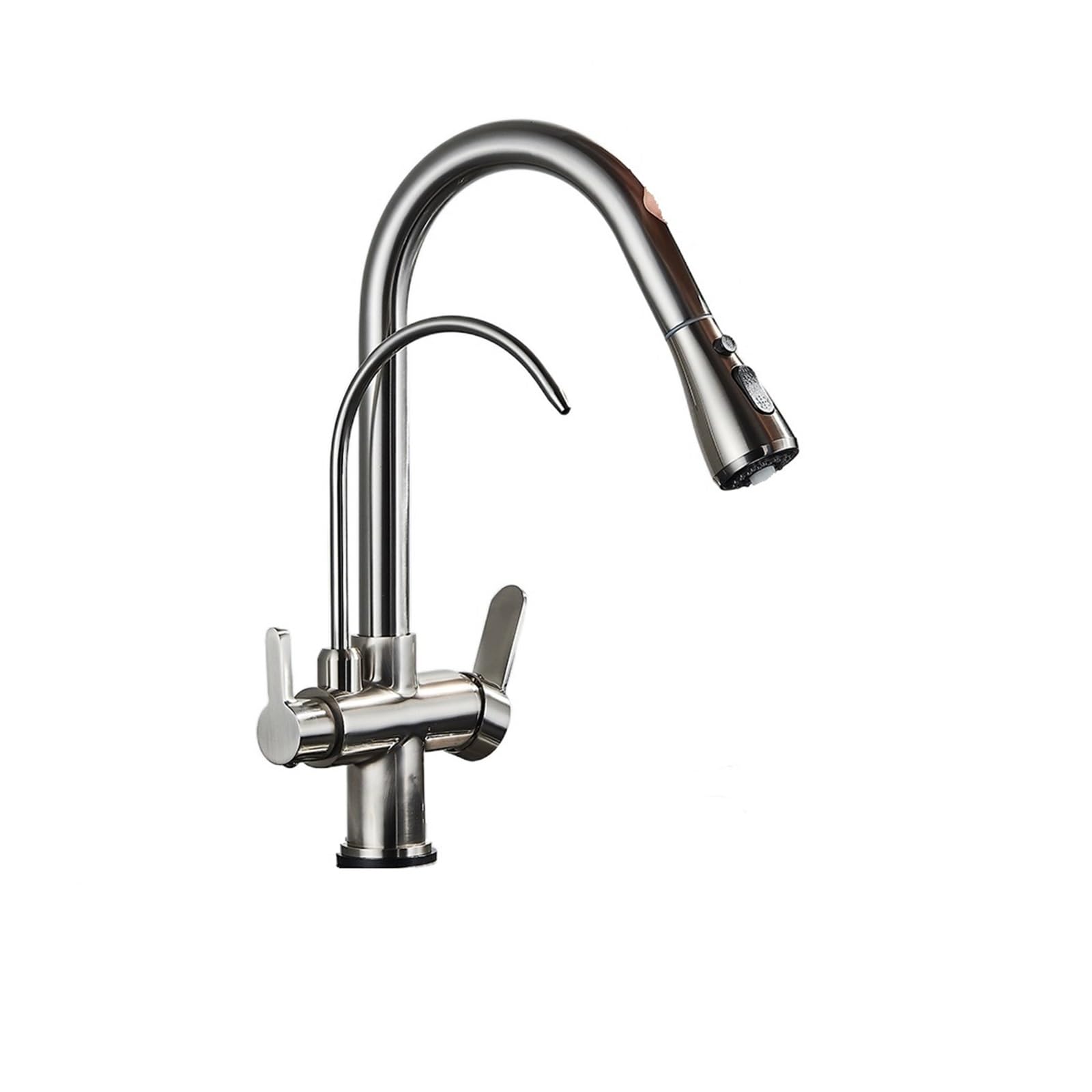 BHFPFZA Brushed el Touch Sensor Kitchen Faucet with Swivel Sprayer Easy to Install Antique Mixer Tap for Filtered Water Modern Design and Convenience