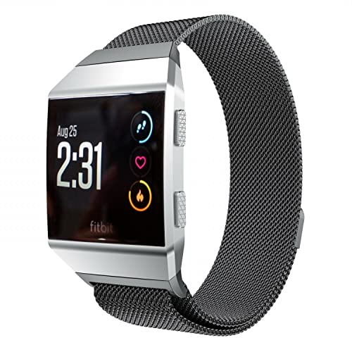 Strap-it Bracelet Milanais - noir - Compatible avec Fitbit Ionic - Taille : S/M