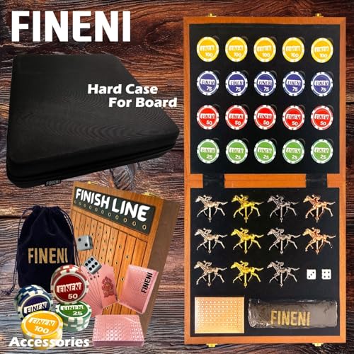 Juego de Mesa de Carreras de Caballos para Adultos, Tablero Plegable con 11 Caballos Metálicos de Lujo (Oro, Plata, Negro, Rosado), Tablero de 24", 100 Fichas, Dados y Carta Rosada (Sapele) miniatura 2