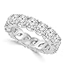Madina Jewelry 4.00 ct Ladies Round Cut Diamond Eternity Wedding Band Ring in 14 kt White Gold in Size 8
