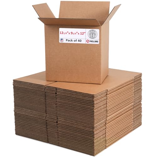 Image of Medium Cardboard Boxes 12 1 /4 inchL x 9 1 /4 inchW x 12 inchH (Pack of 40) - USA-Made Packing Boxes for Moving, Shipping, or Storage - USPS, UPS, FedEx Approved - Professional Packing Supplies for Moving