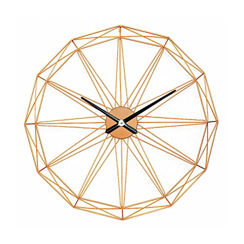 THINIA HOME - Reloj de Pared Moderno Dorado Ø80cm, Aluminio/Metal, Hogar, Oficina y Despacho, Movimiento Agujas Continuo, Extra Silencioso, Diseño Geométrico, Estilo Moderno, Color Dorado Cover