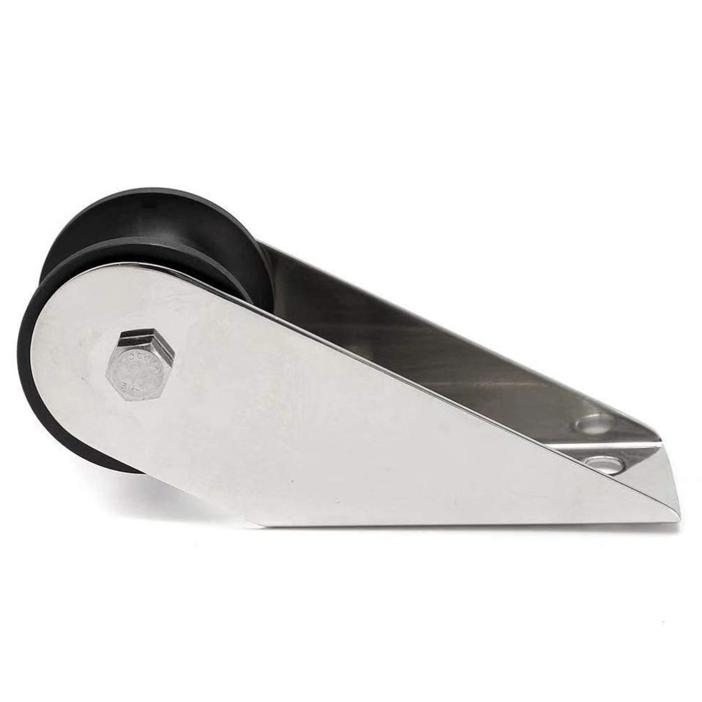 BESPORTBLE Staffa di Ancoraggio per Barca in Acciaio Inox 1 Pezzo | Rullo in Nylon, Finitura Argento, per Catena di Ancoraggio, Accessorio Marino Installazione Semplice