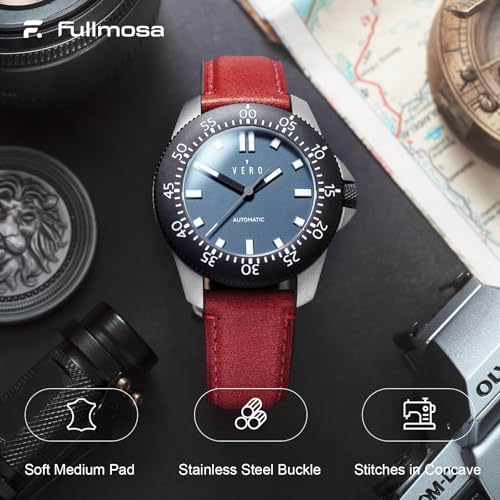 Image of Fullmosa Quick Release Premium Leather Watch Strap | 24 /22 /21 /20 /19 /18mm,Burnished Leather Watch Band Compatible with Samsung Amazfit Fossil Replacement Belt for Men and Women