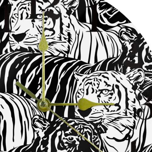 Horloge murale ronde silencieuse Wild Life à quartz pour le bureau - 7