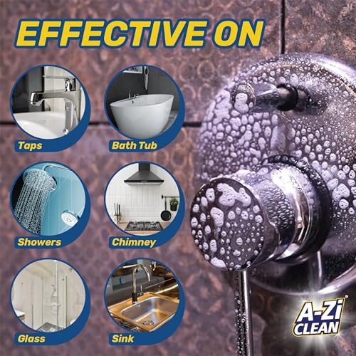 Image of Bathroom Deep Cleaning Combo | A-Zi Clean 50ml & GoTile Pro 500ml | A-Zi Cleans Taps, Bathtubs, Sinks & Shower | Gotile Removes Hard Water Stains, Limescale, Cement, Grease & Grime | Restores Shine