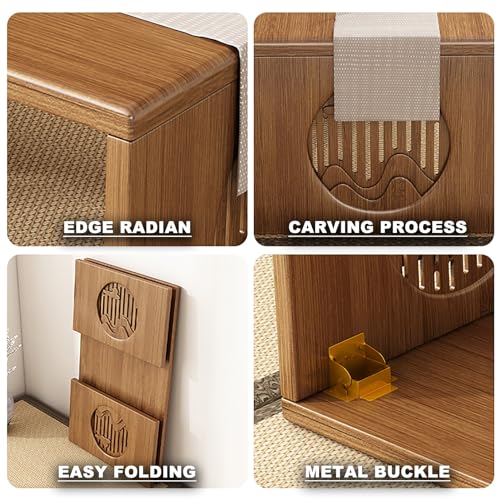 Table de lit pliable multifonctionnelle en bambou pour ordinateur portable