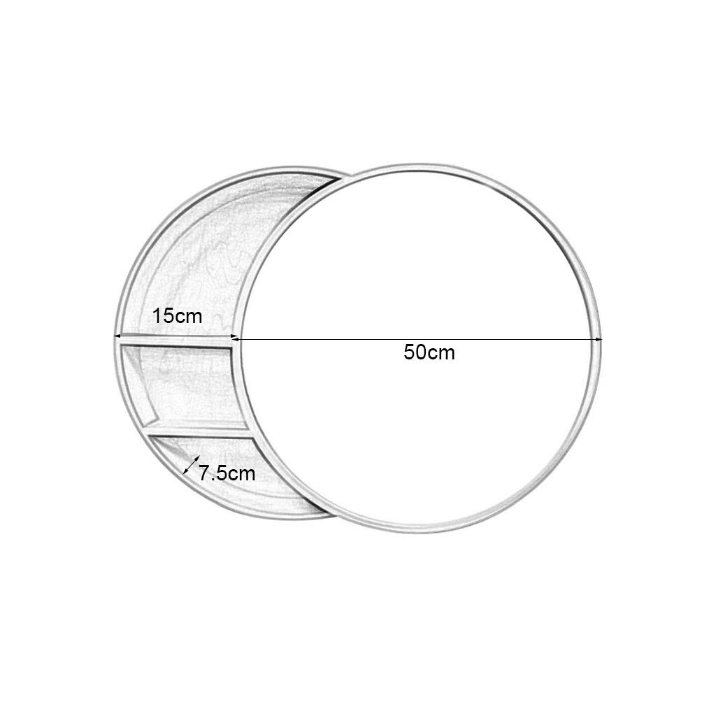 Specchio Contenitore per Bagno Specchio in Legno Massello con Ripiano Specchio per Trucco Mobile Pensile A Parete Tondo, Sinistra E Destra Push-Pull (Color : Black, Size : 50cm/19.7inches)