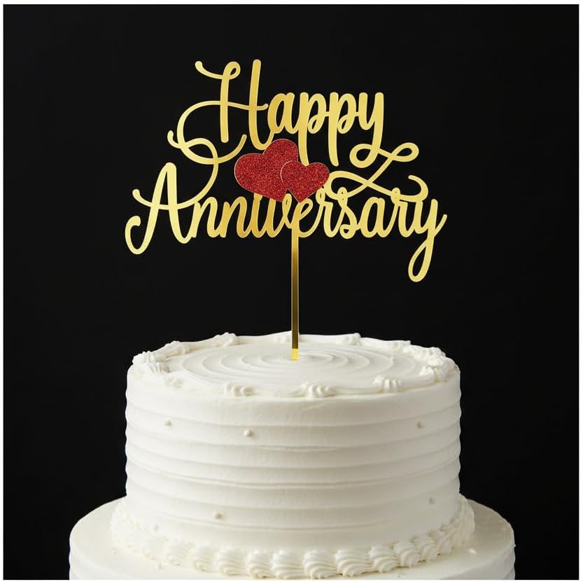 Kaoenla Happy Anniversary Cake Topper - Company Anniversary,Wedding Wedding Anniversary,Birthday Party Selected Decoration Supplies