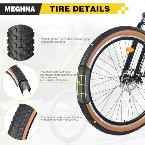 MEGHNA Mountain Bike Tire 20/24/26/27.5/29 x 2.125 inch