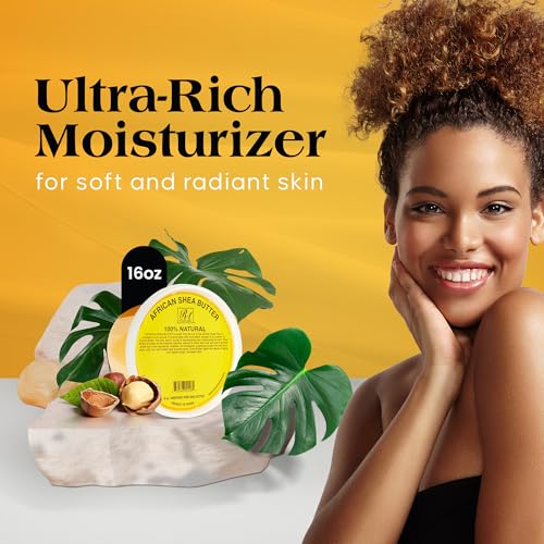 RA Cosmetic's 100% Natural Unrefined Yellow Shea Butter – Pure African Luxury for Skin & Hair - Sourced from Ghana - 16oz Jar - Image 3