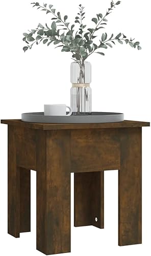 Miniatura 5 de Mesa de centro de roble ahumado de 15.7 x 15.7 x 16.5 pulgadas, madera de ingeniería, mesa de centro minimalista simple para sala de estar, oficina