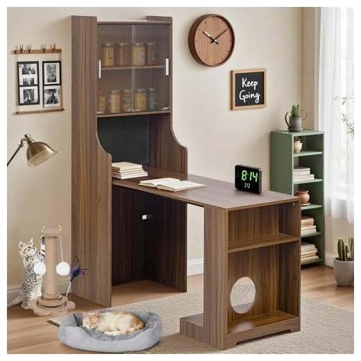 Mid-Century Cat Cabinet with Extendable Table