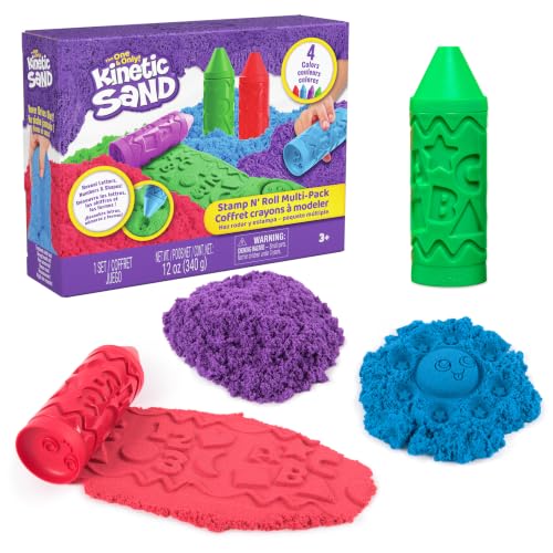 Kinetic Sand Stamp N Roll Multipack 12 oz Moldable Sand Sensory Toys for Kids