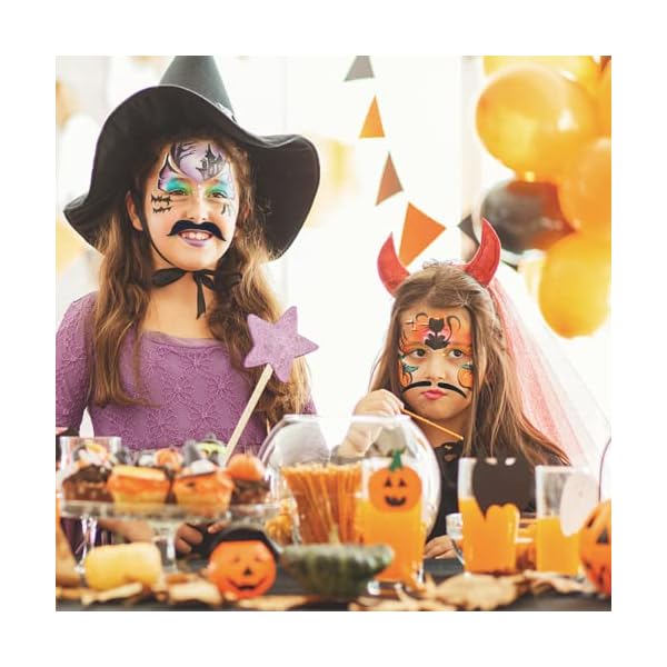 Kicnic 60 pcs fake mustaches self adhesive (20 designs) novelty hairy beard costume facial hair for christmas party supplies decorations, suitable for all ages - image 6