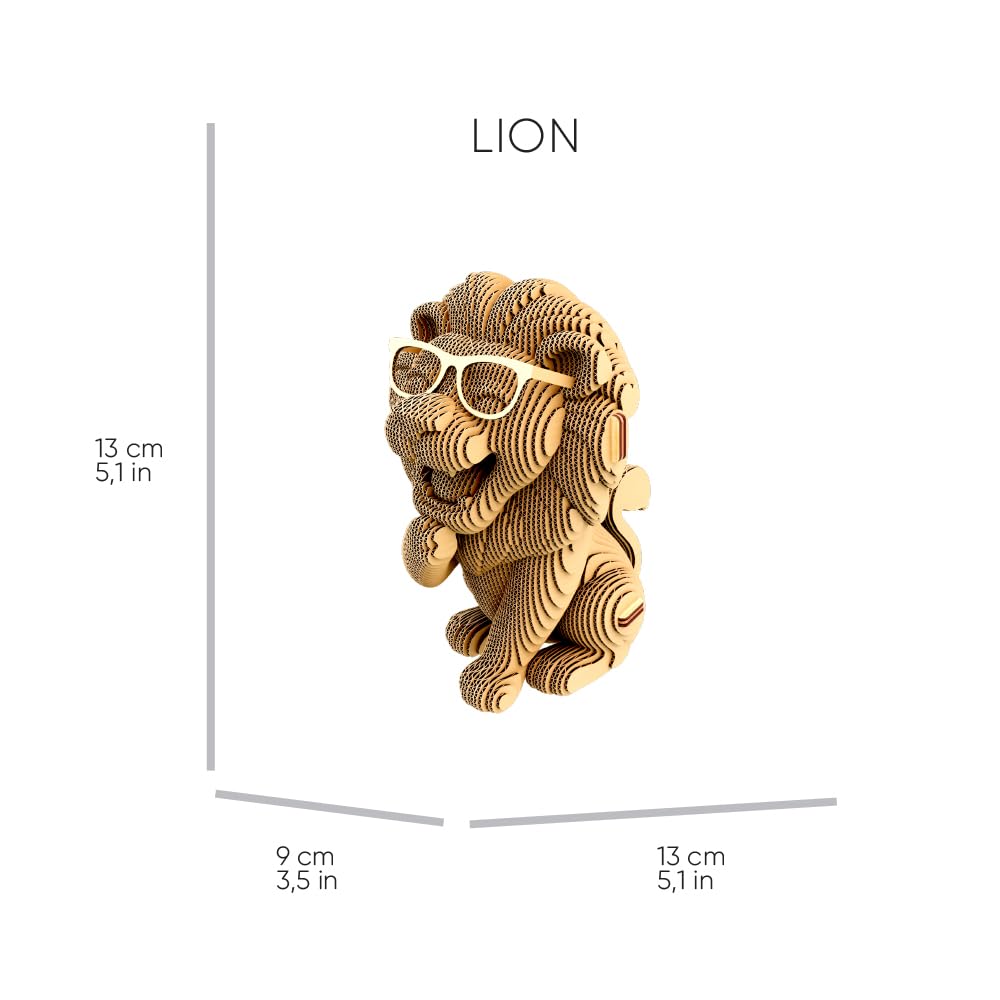 Safari Trio Puzzle 3D de Cartón – Set 3 en 1, 267 Piezas, Cartón Reciclado Sin Plástico, Escultura DIY para Pintar, Idea de Regalo | 267 piezas de cartón reciclado, kit de manualidades para pegar y pintar, para adolescentes y adultos, idea de regalo