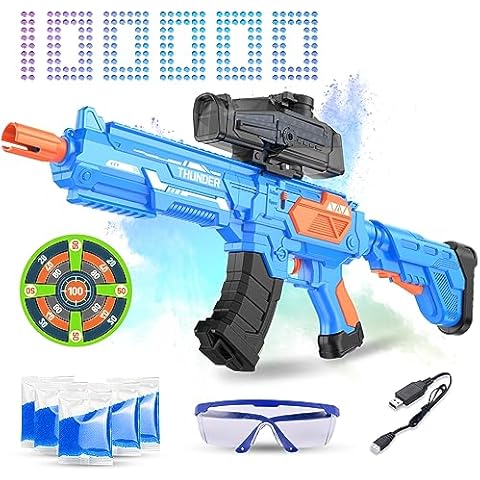 Large Gel Ball Blaster with Drum, Automatic and Manual Splatter Blaster, Electric Splat Blaster（Blue） Cover