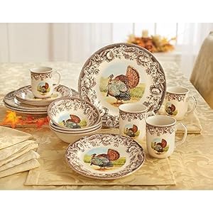 BrylaneHome 16 Piece Turkey Dinnerware Set – Turkey