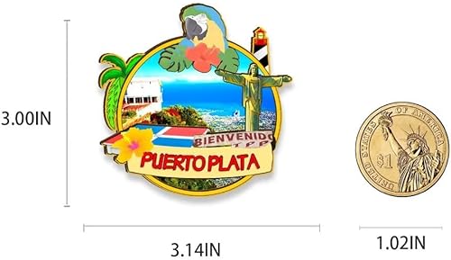 Miniatura 3 de Imán de madera para nevera Puerto Plata República Dominicana Monumentos 3D Viajes Coleccionables Recuerdos Decoración Hecho a Mano 2