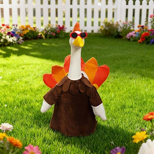 Sileduove Costume de bonhomme de neige et d'oie amusant pour l'extérieur 58,4 cm avec badges de vacances pour décoration saisonnière