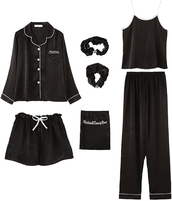 Amazon パジャマ ルームウェア レディース 7点セット 上下 M Xl 前開き 長袖 半袖 かわいい トップス パンツ キャミソールセット 寝巻き ふんわり ソフト 部屋着 春夏秋冬 女の子 大人 18種類のデザインから選択できます Xg パジャマ ルームウェアセット 通販