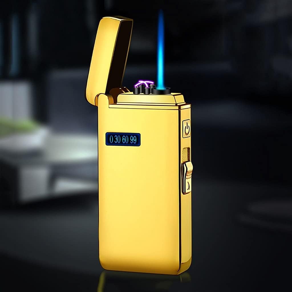 2 Zual Arcライター 市販 ジェットフレームトーチターボusbライター 防風性の炎の軽量化 Gold 充電式電動プラズマledディスプレイ付き Color 花火 ろうそく