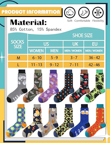 Image of MOGGEI Funny Socks for Men Women Fun Cozy Crazy Novelty Fashion Breathable Printed Cotton Boot Socks