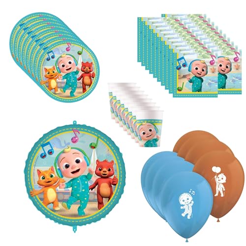 45-tlg. Cocomelon Party Set für Kindergeburtstag