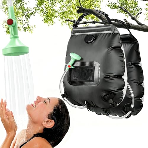 KIPIDA Solar Shower Bag | 5 Gal/20L Solar Heating Camping Shower Bag | Removable Hose | On-Off Switchable Shower Head | Ducha Portatil | Traveling Shower | Portable Shower for Beach Swimming, Hiking