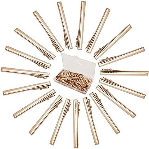 Qearl 50 Pieces 2.36 Inch DIY Alligator Hair Clips Gold Hair Clips with Teeth for Bows DIY Accessories Salon and Baby Girls Bows(6CM) Cover