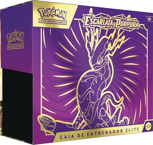 Pokémon: Caja de Entrenador Élite de Escarlata y Púrpura de Miraidon de JCC Pokémon (1 Carta de promoción con ilustración expandida, 9 Sobres de Mejora y Accesorios prémium)