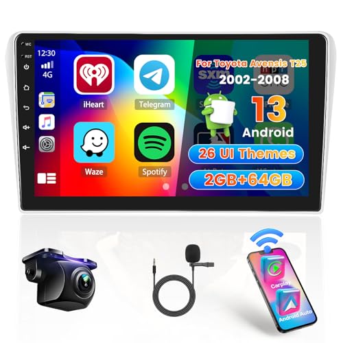 Hikity 2G 64G Android13 Autoradio Für Toyota Avensis T25 2002-2008 mit Wireless