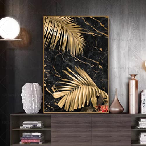 Affiches et impressions abstraites feuille d'or triptyque moderne pour déco salon chic - 3