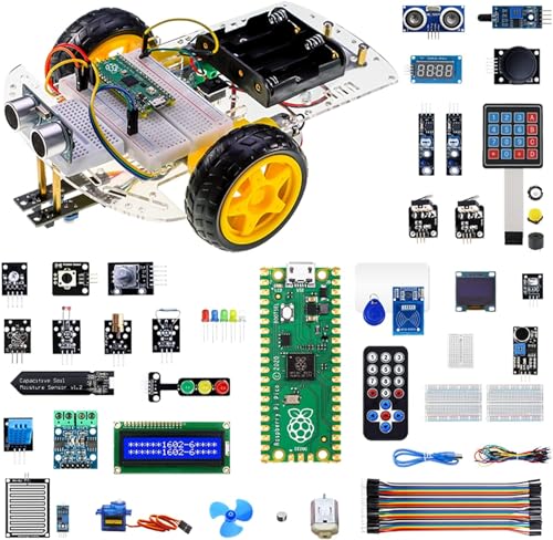 Image of REES52 Kits for Raspberry Pi Pico, Sensor Advanced Kit for Programming, Pi Pico Micropython 32 Projects Lessons and 32 Modules with for Programmer