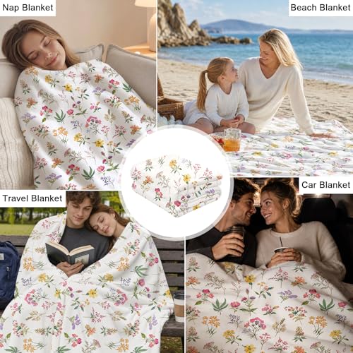 Manta de Tirar Jameswish Floral Ultra Suave de Franela Ligera 50"x60" miniatura 6