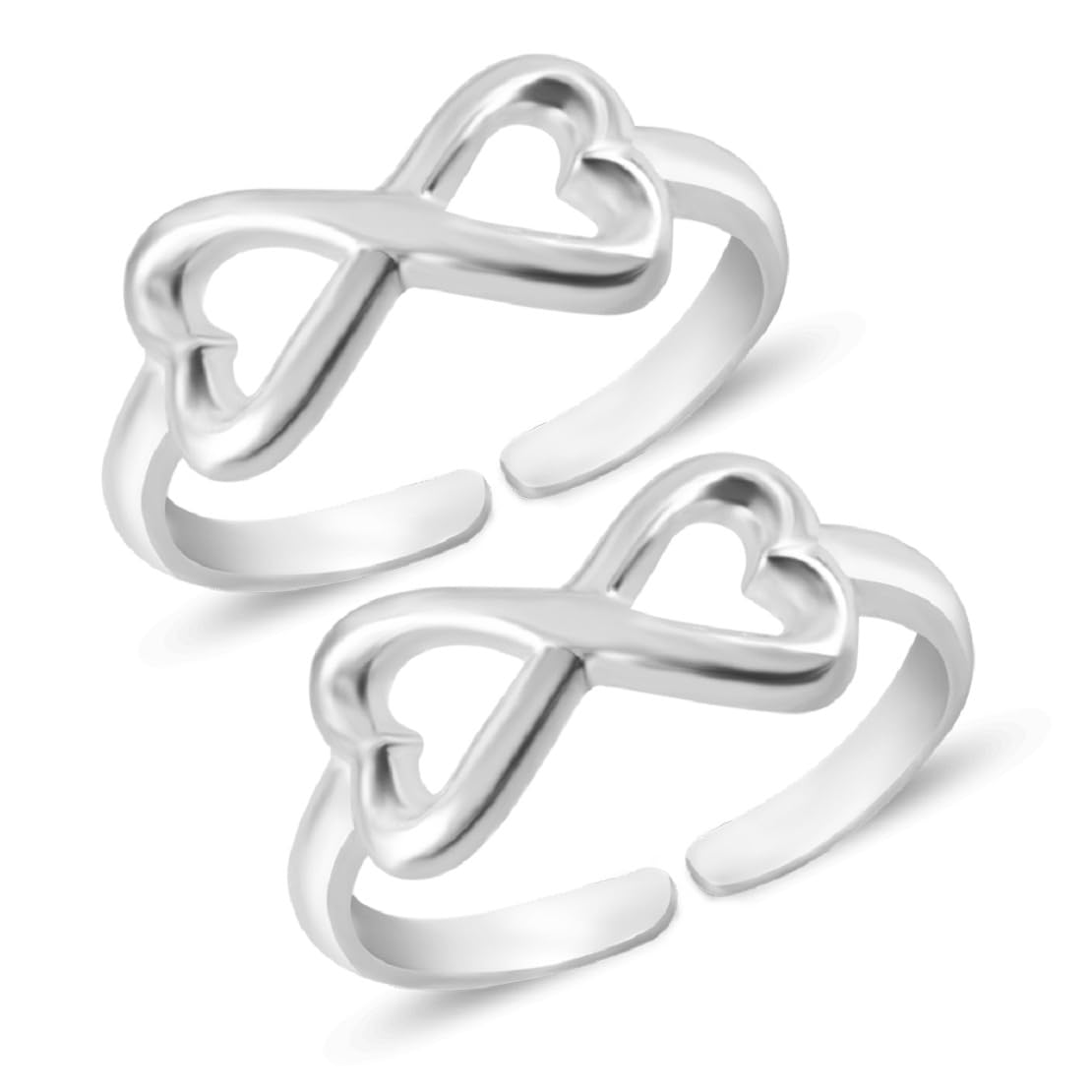 MJ 925 Infinity Hearts Toe Rings in Pure 92.5 Sterling Silver for Women (B074VBGSP5) Amazon Price History, Amazon Price Tracker