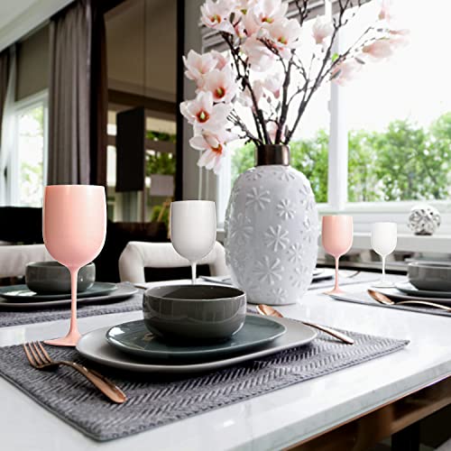 Swainlyn Unbreakable Wine Glasses | Set Of 4 | Reusable 16 Oz Plastic Wine Glasses | Patio Drinkware | Ideal For Homes & Bars | Outdoors Camping, Beach, Picnic, Party #TOP2