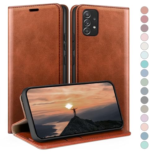 Coque Samsung Galaxy A52 Étui Portefeuille Cuir Rabat avec Emplacement Cartes