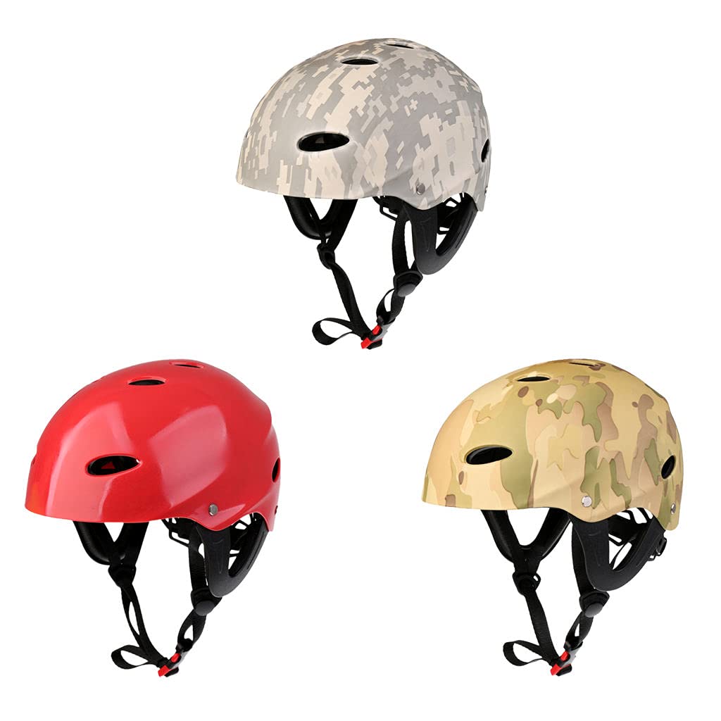 Colcolo Wassersportsicherheit Helm Einstellbare Schutzhaube Kanu Kayak Schützt Kinder Und Erwachsene Gleichermaßen, Armeegrün Camo, M