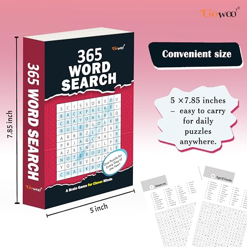 Image of 365 Word Search :- Word search puzzle book, 365 word search puzzle book, educational word search puzzle book, word hunt fun activity book, interactive wordserach activity book
