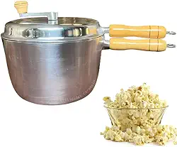 Pipoqueira Grande Panela para Pipoca de Fogão feita de Alumínio Batido Fundido - Jalice Alumínios