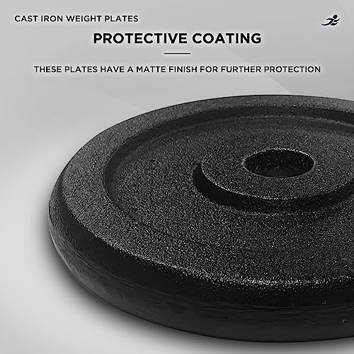 JLL Cast Iron Weight Plates, Fit Standard 1" Barbells and Dumbbells, Ideal for Home and Commercial Gyms, Sold in Pairs, Available in 1.25kg, 2.5kg & 20kg - Image 6
