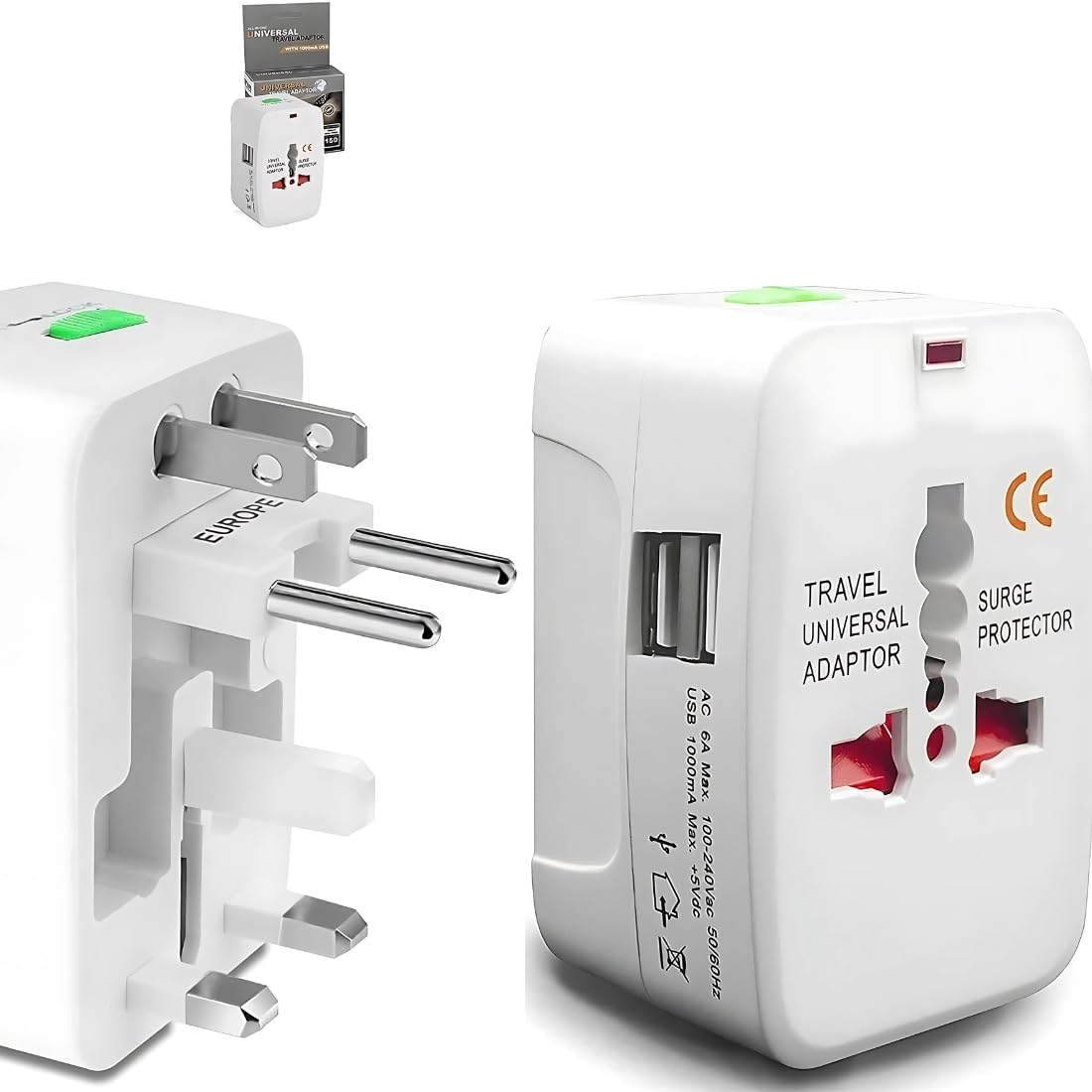 GDS Store Universal Travel Adapter: All-in-One International Power Plug with USB-C & Surge Protection, Multi-Country Compatibility for 150+ Countries, Ideal for Global Travel-image-3