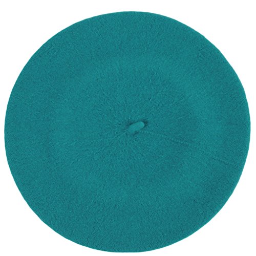 Hengsong Béret Artiste Français pour Femme Fille Chapeau en Laine 13 Couleurs (Bleu Lake) Cover