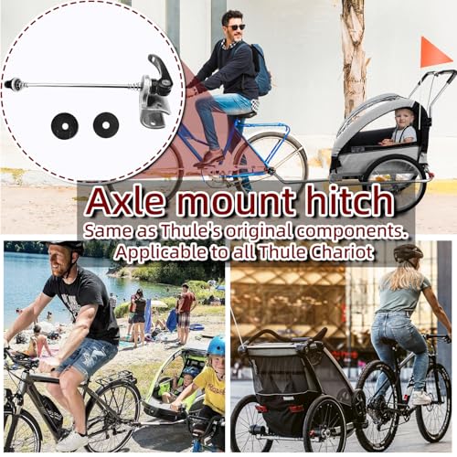 Saioagi Axle Mount Cup for Thule with Quick Release Spokes for Thule Chariot Cross Sports Courier Coaster Cadence Stroller Axle Mount Cup(Cup Mount and Skewer)